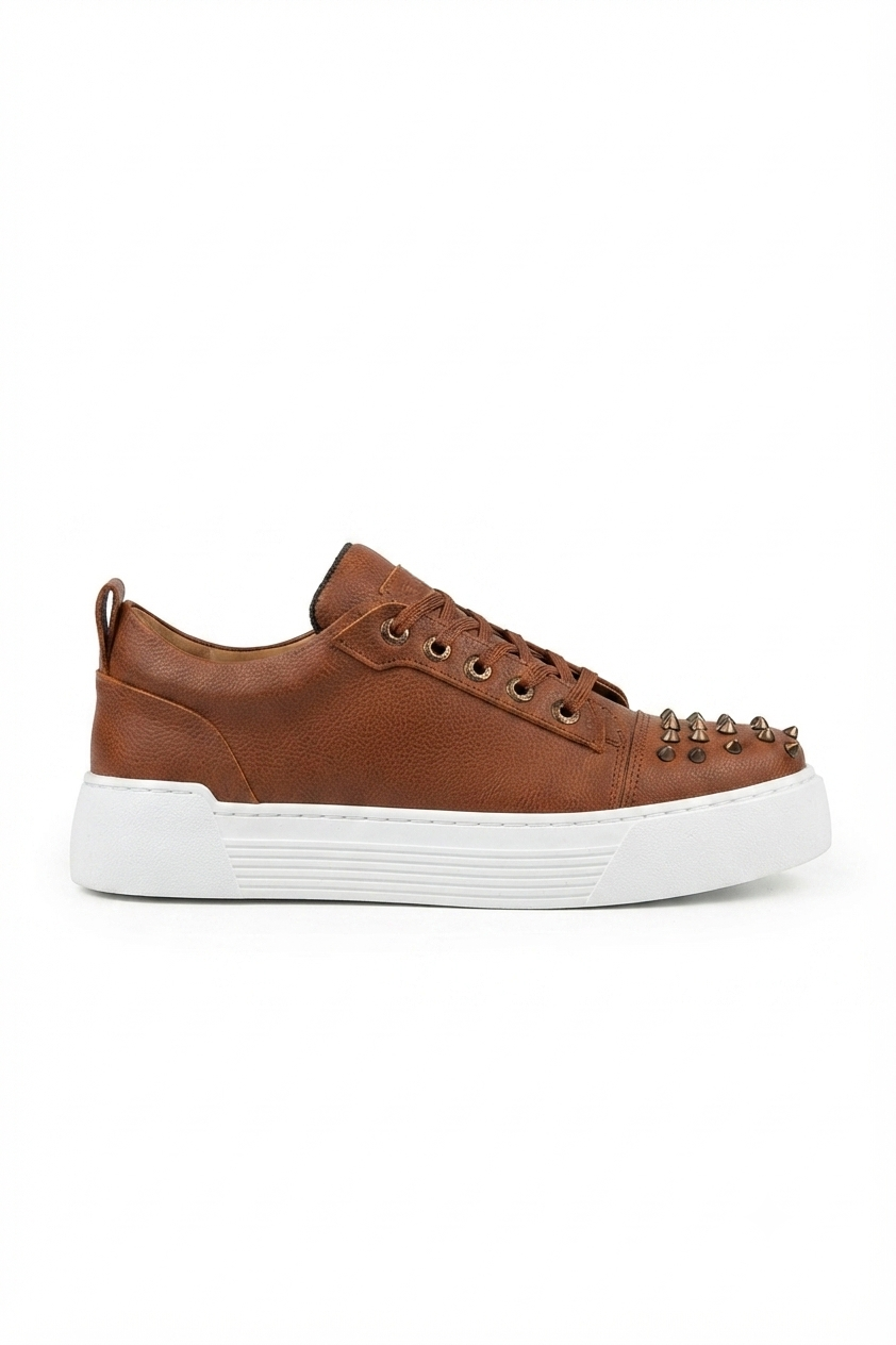 ZRC169 Yüksek Kalite Kalın Taban Bağcıklı Erkek Sneaker Taba