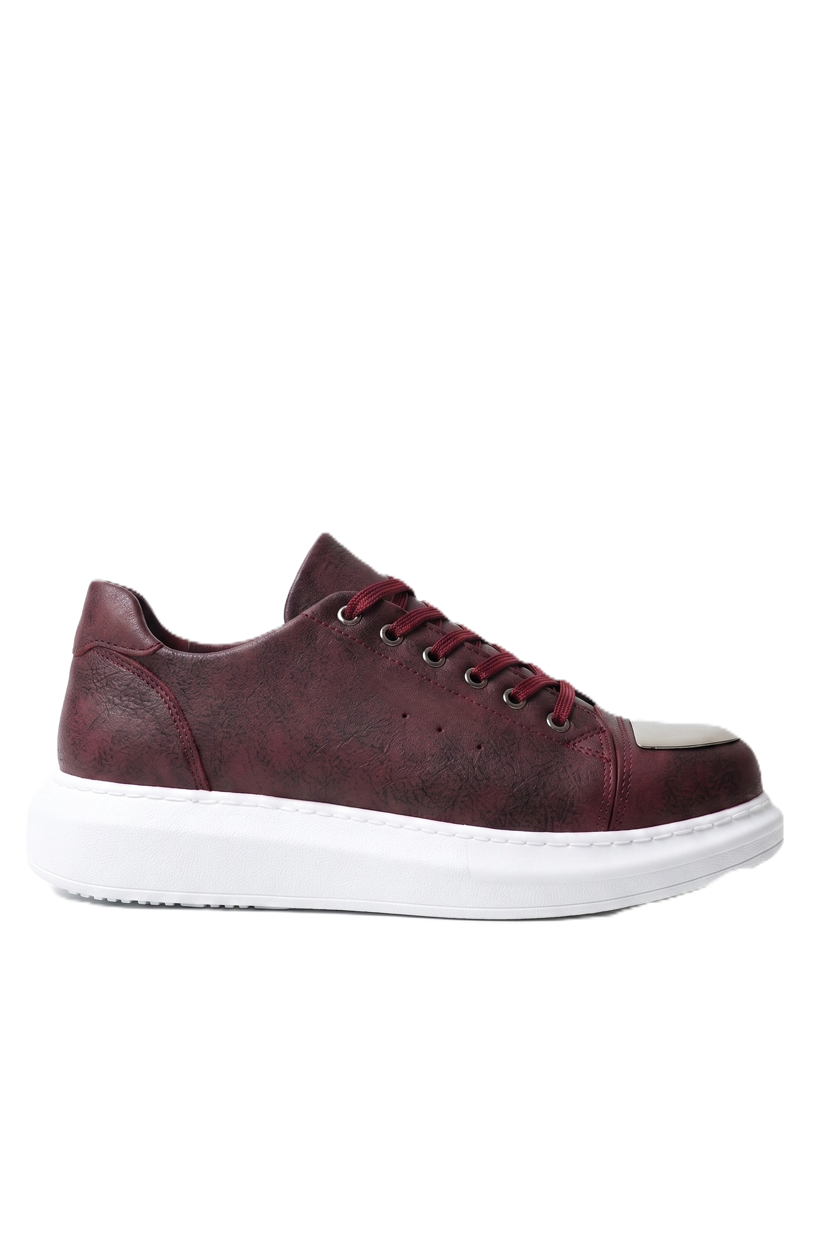ZRC175 - Premium Mirror Bağcıklı Erkek Sneaker Bordo
