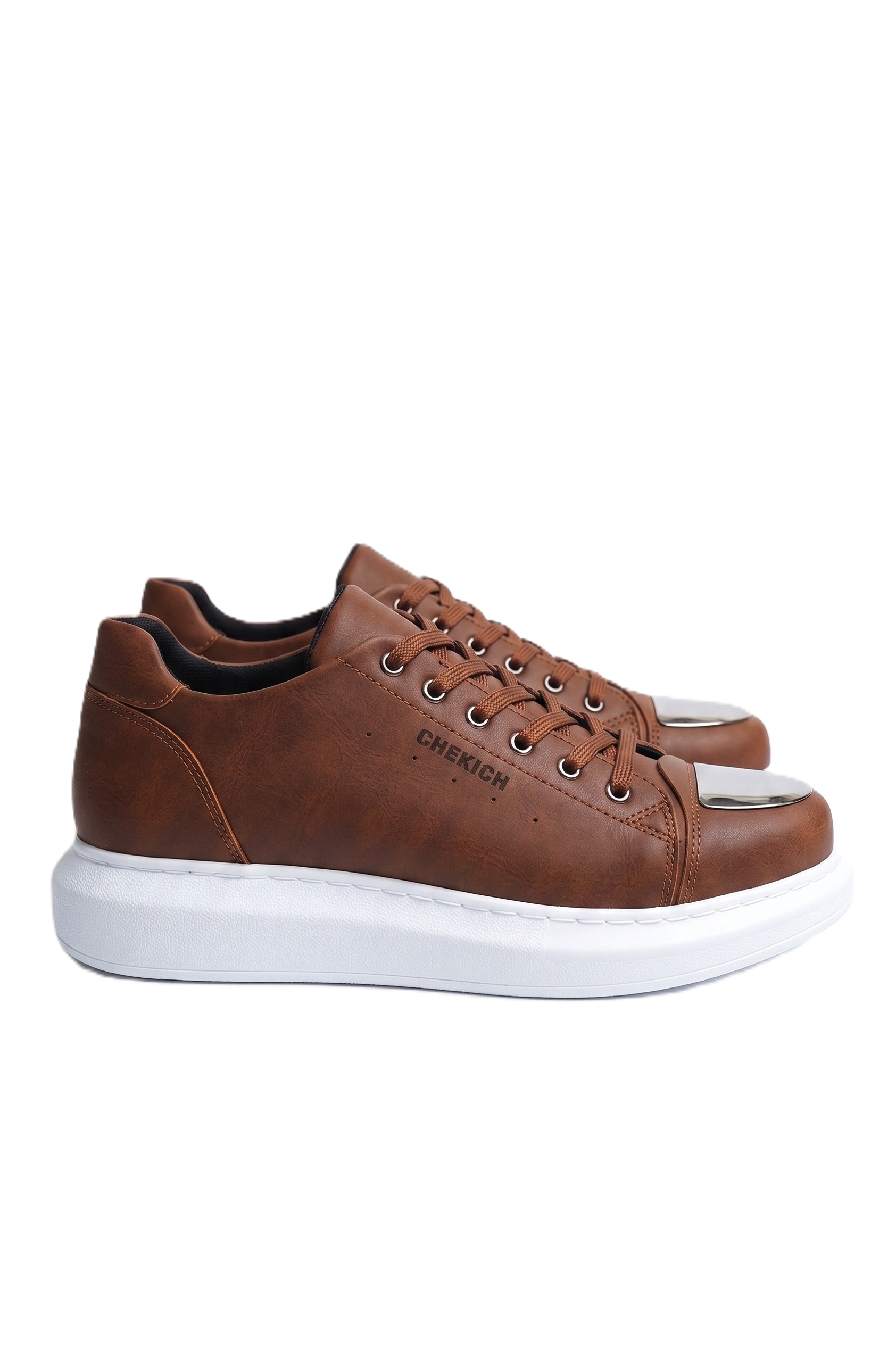 ZRC175 - Premium Mirror Bağcıklı Erkek Sneaker Taba
