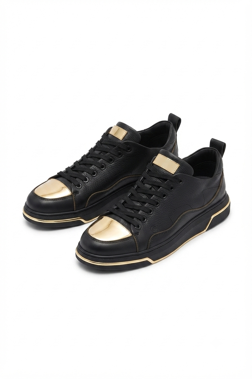 ZRC183 Exclusive Jet Setter Yüksek Kalite Erkek Sneaker Siyah Altın