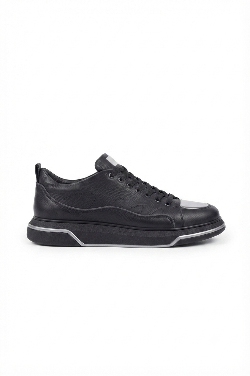 ZRC183 Exclusive Jet Setter Yüksek Kalite Erkek Sneaker Siyah Gümüş