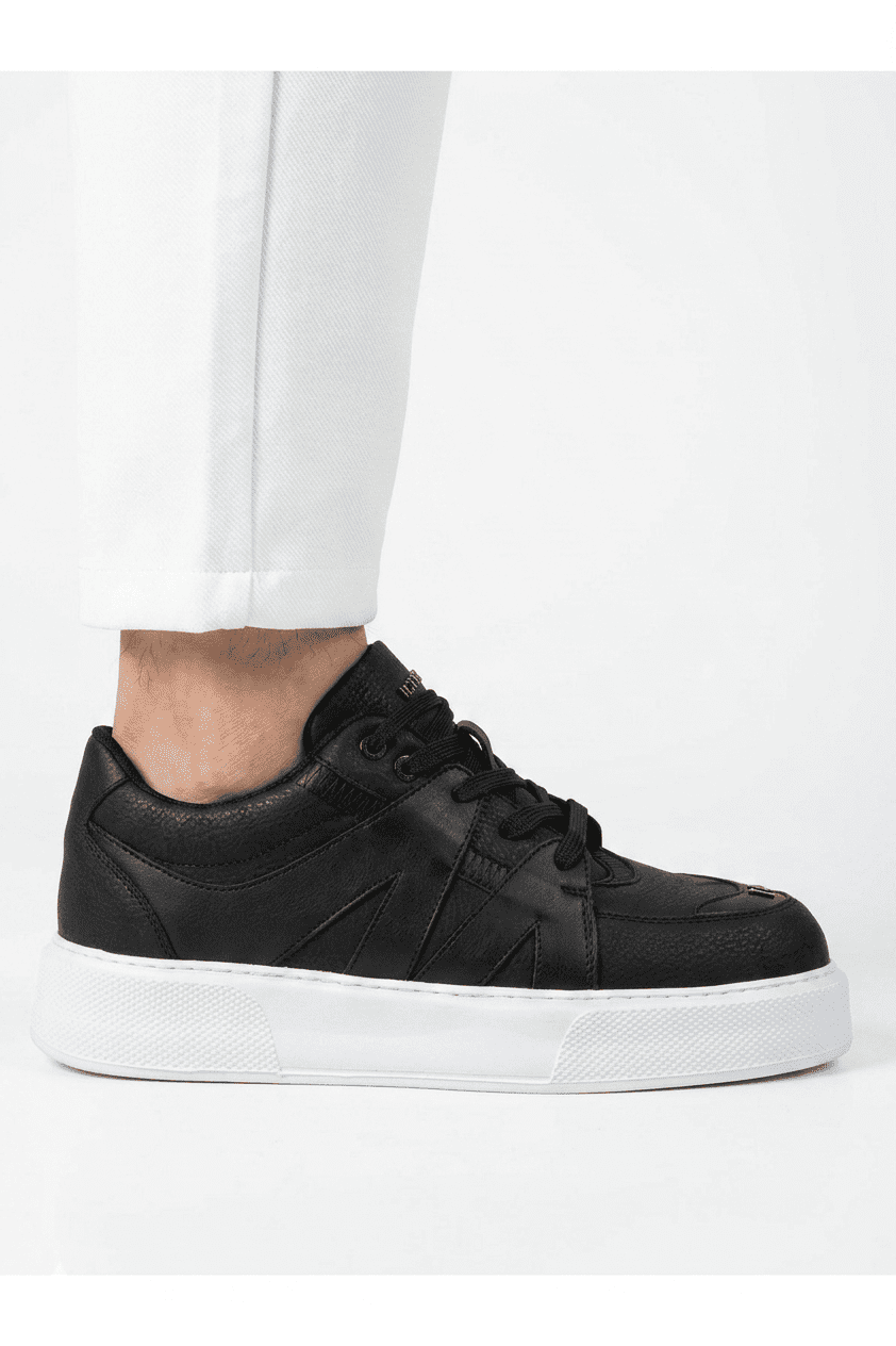 ZRC2407 Yüksek Kalite Kalın Taban Erkek Sneaker Siyah