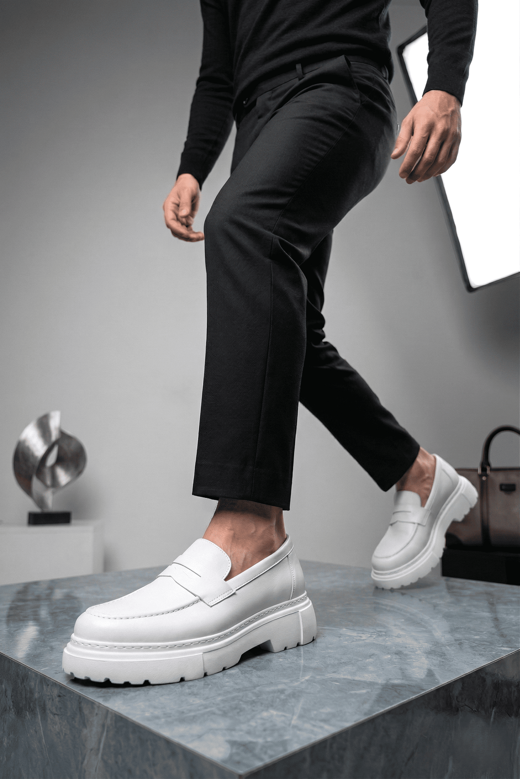 ZRC2417 Premium Günlük Erkek Klasik Ayakkabı Beyaz
