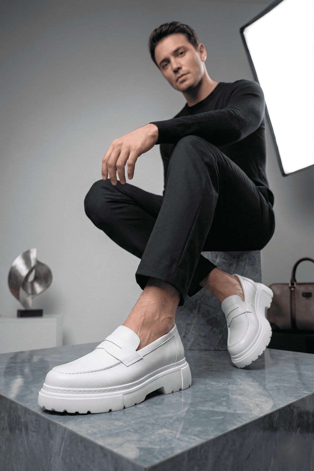 ZRC2417 Premium Günlük Erkek Klasik Ayakkabı Beyaz