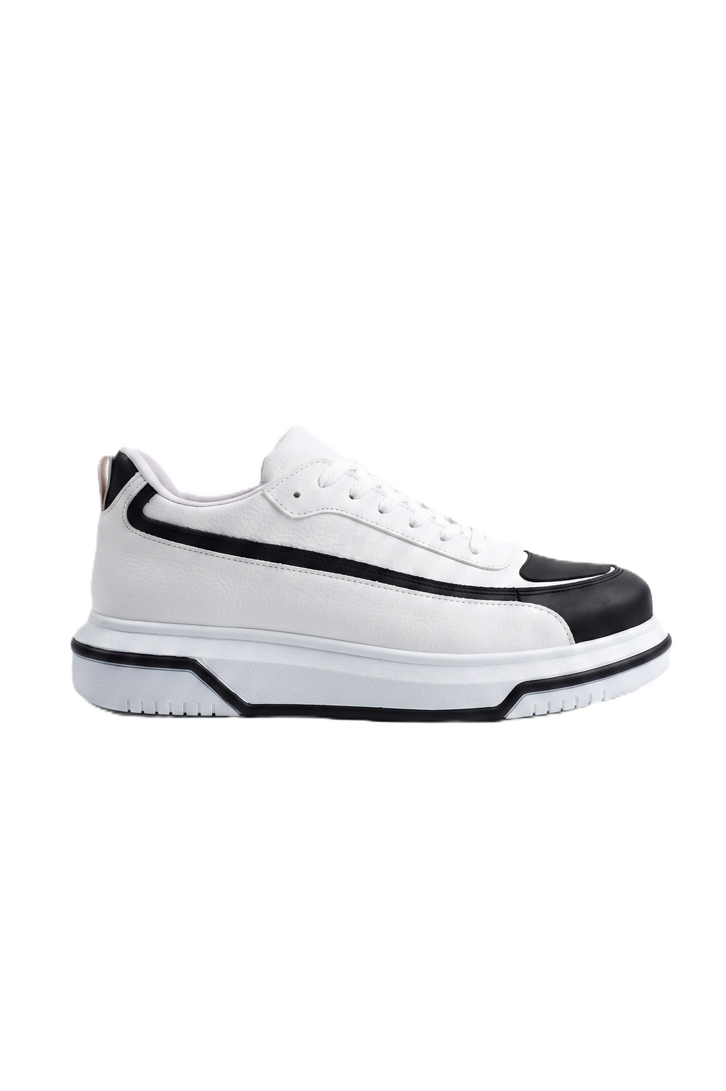 ZRC241X Yüksek Kalite Ortopedik Taban Bağcıklı Erkek Sneaker Siyah Beyaz