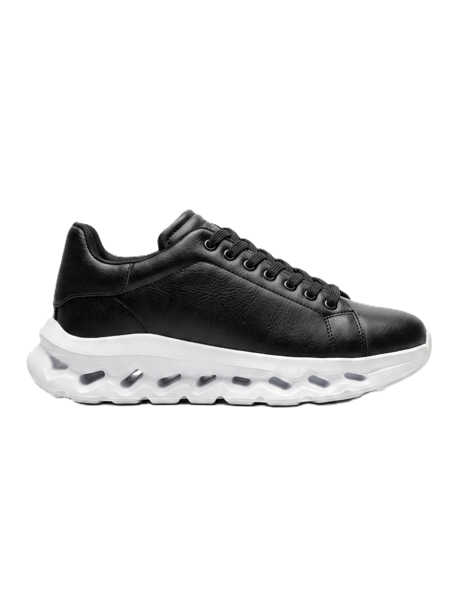 ZRC2533 Premium Özel Taban Erkek Siyah Beyaz Sneaker