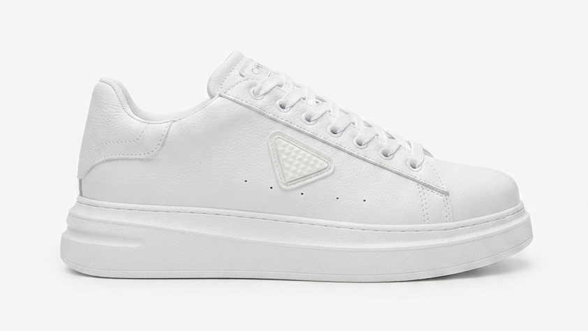 ZRC2535 - Yüksek Kalite Trion Kalın Taban Erkek Beyaz Sneakers
