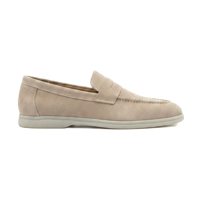 ZRC2621 - Premium Suvex Laceless Genuine Leather Men's Classic Shoes Beige
