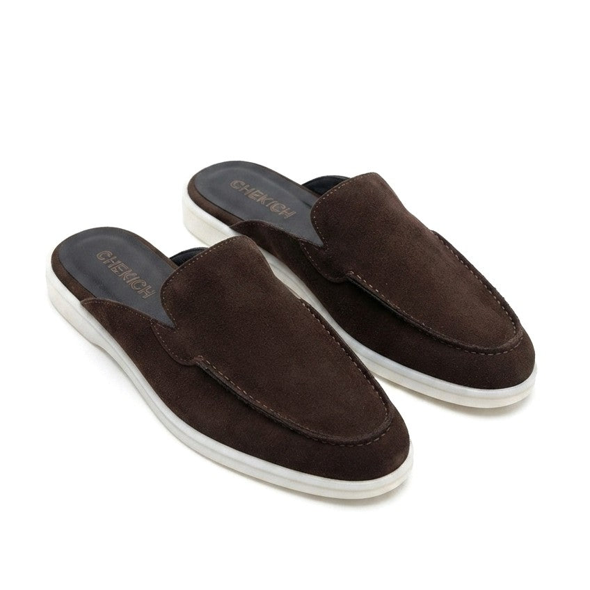 ZRC2625 - Firenze Hakiki Deri Casual Erkek Terlik Kahve