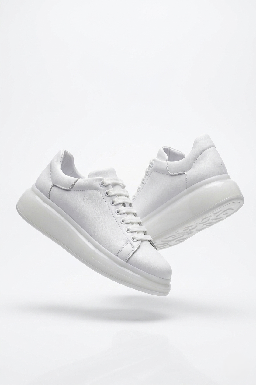 ZRC295 Yüksek Kalite Air Kalın Taban Erkek Sneaker Beyaz