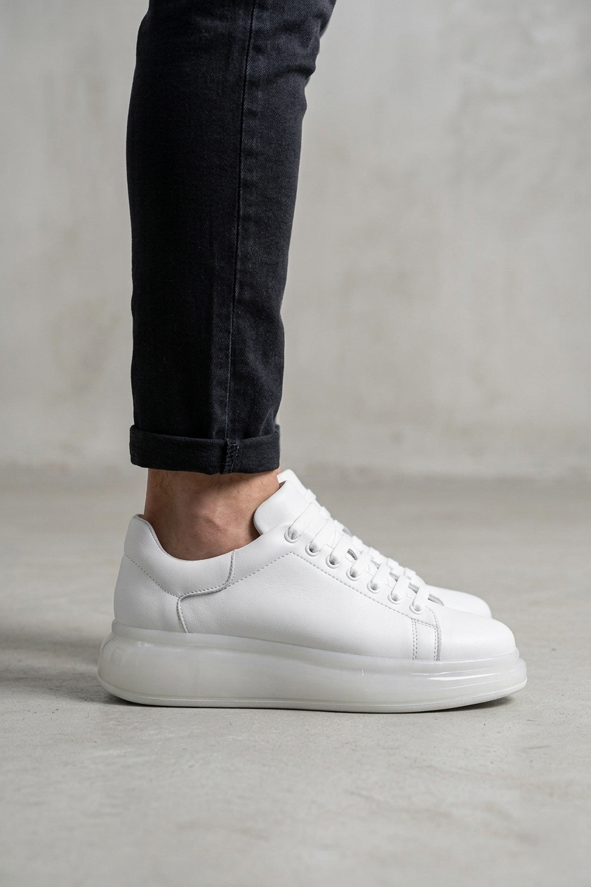 ZRC295 Yüksek Kalite Air Kalın Taban Erkek Sneaker Beyaz