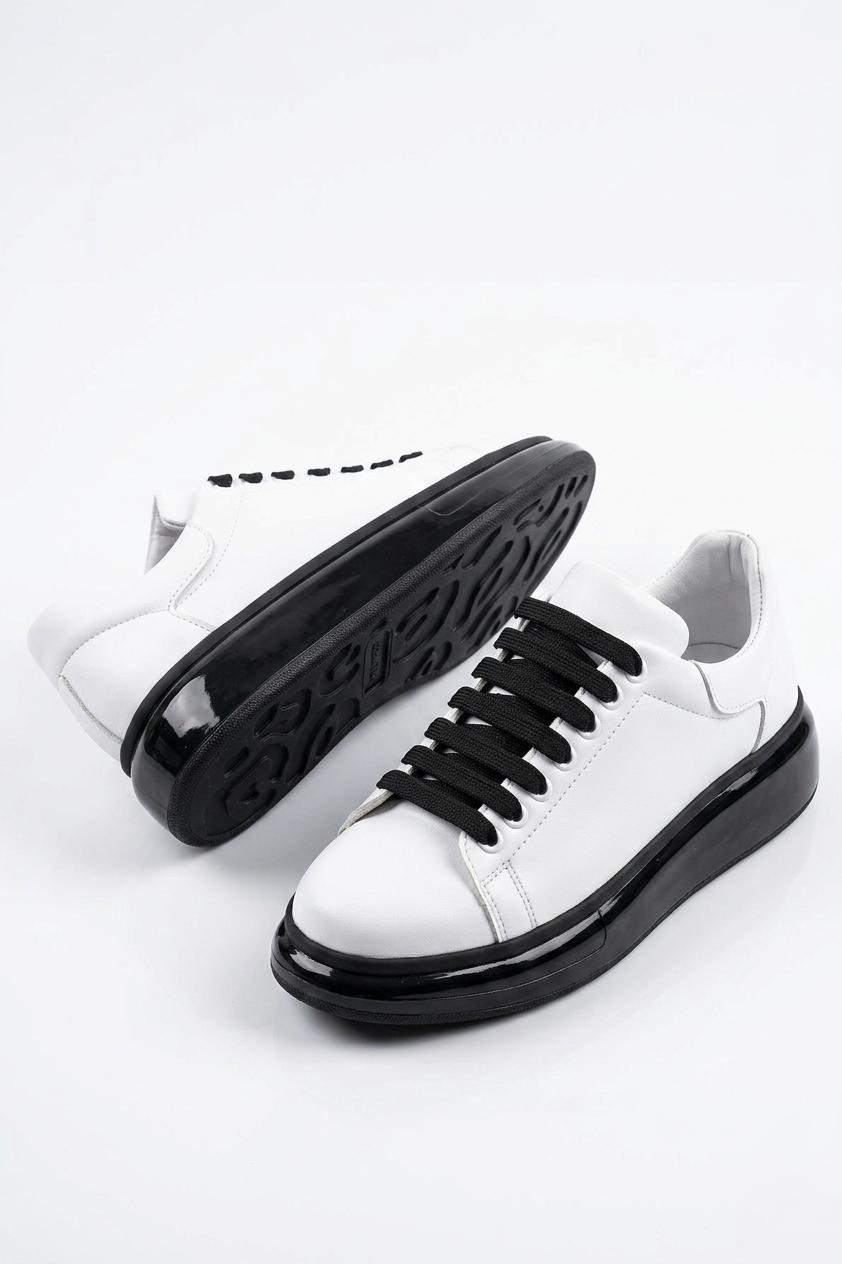 ZRC295 Yüksek Kalite Air Kalın Taban Erkek Sneaker Beyaz Siyah