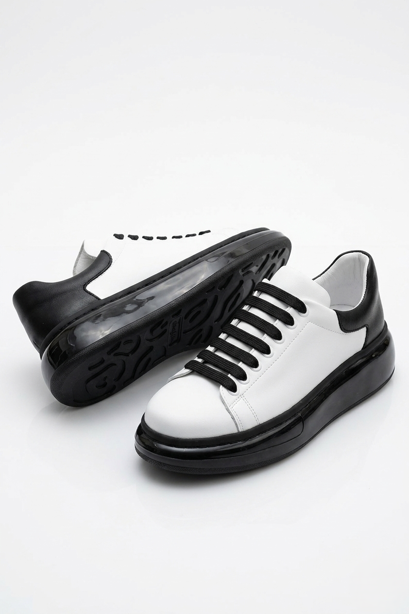 ZRC295 Yüksek Kalite Air Kalın Taban Erkek Sneaker Beyaz Siyah Siyah