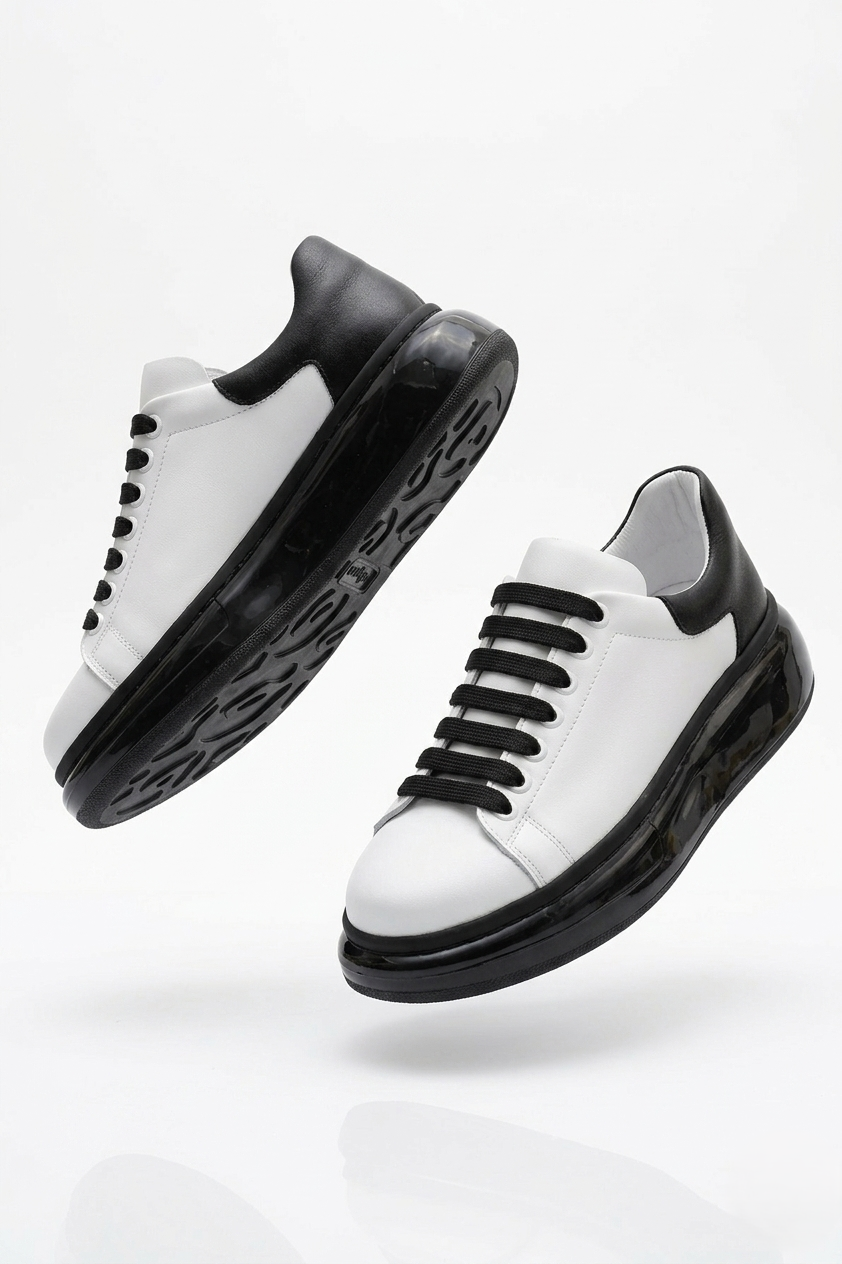 ZRC295 Yüksek Kalite Air Kalın Taban Erkek Sneaker Beyaz Siyah Siyah