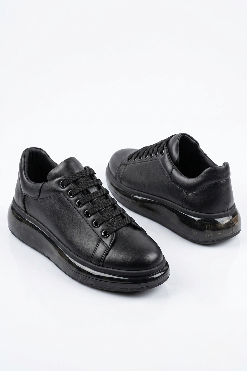 ZRC295 Yüksek Kalite Air Kalın Taban Erkek Sneaker Siyah