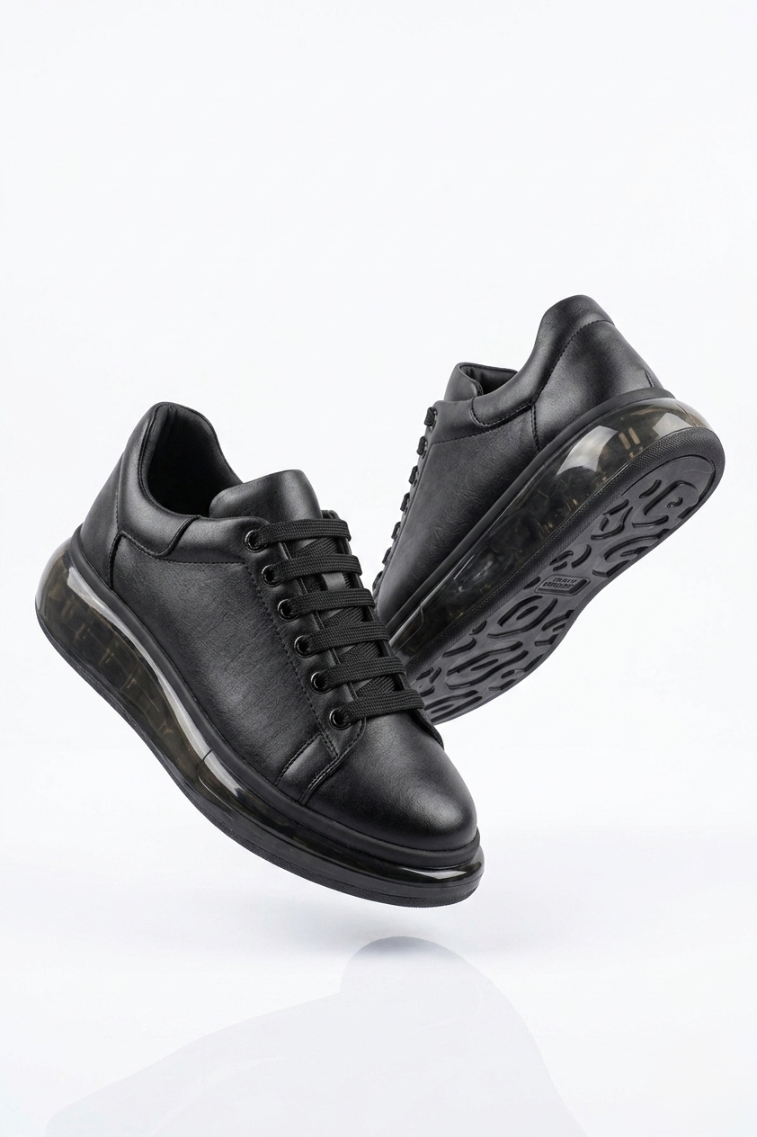 ZRC295 Yüksek Kalite Air Kalın Taban Erkek Sneaker Siyah