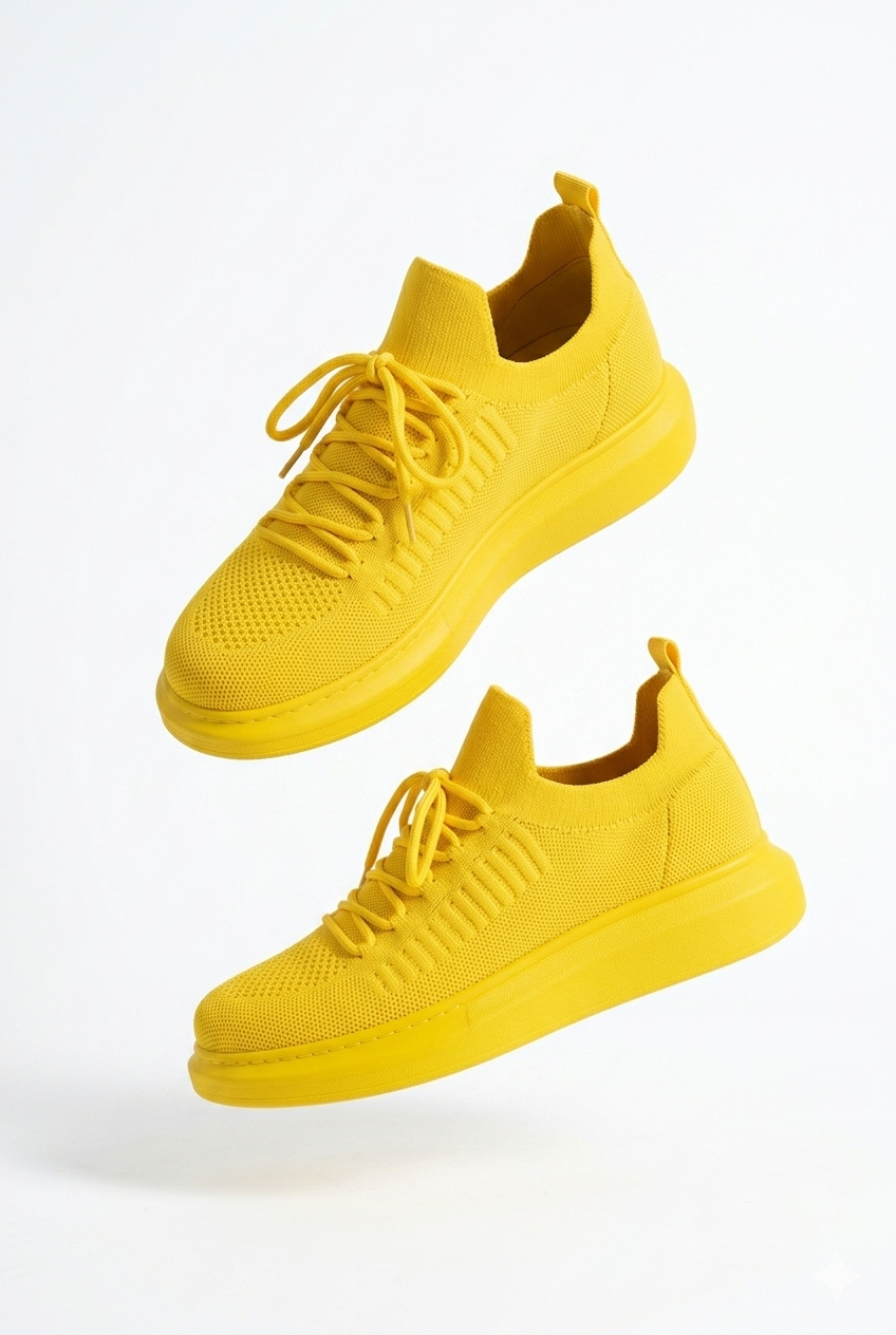 ZRC307 Tricot Premium Ortopedik Rahat Erkek Ayakkabı Sarı
