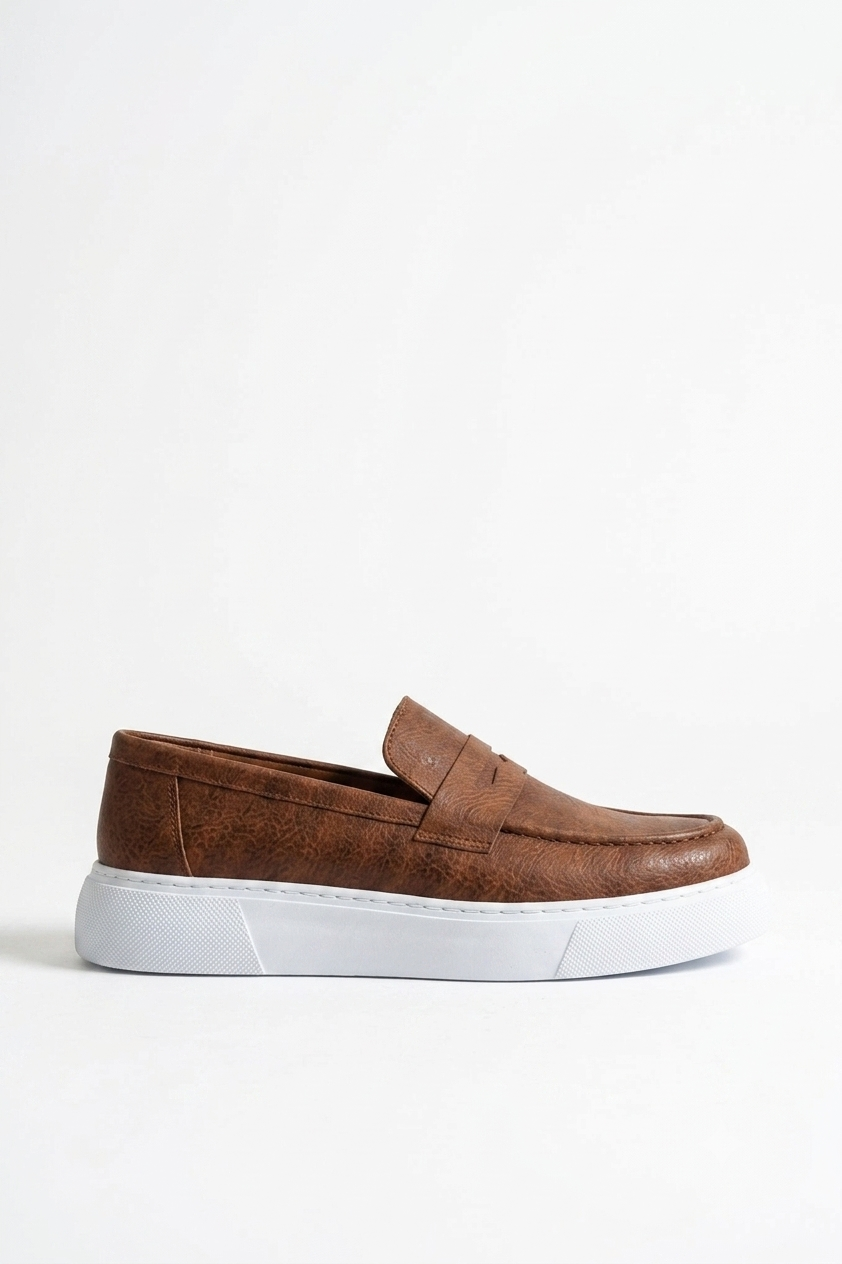 ZRC421 - Yüksek Kalite Günlük Bağcıksız Erkek Loafer Taba