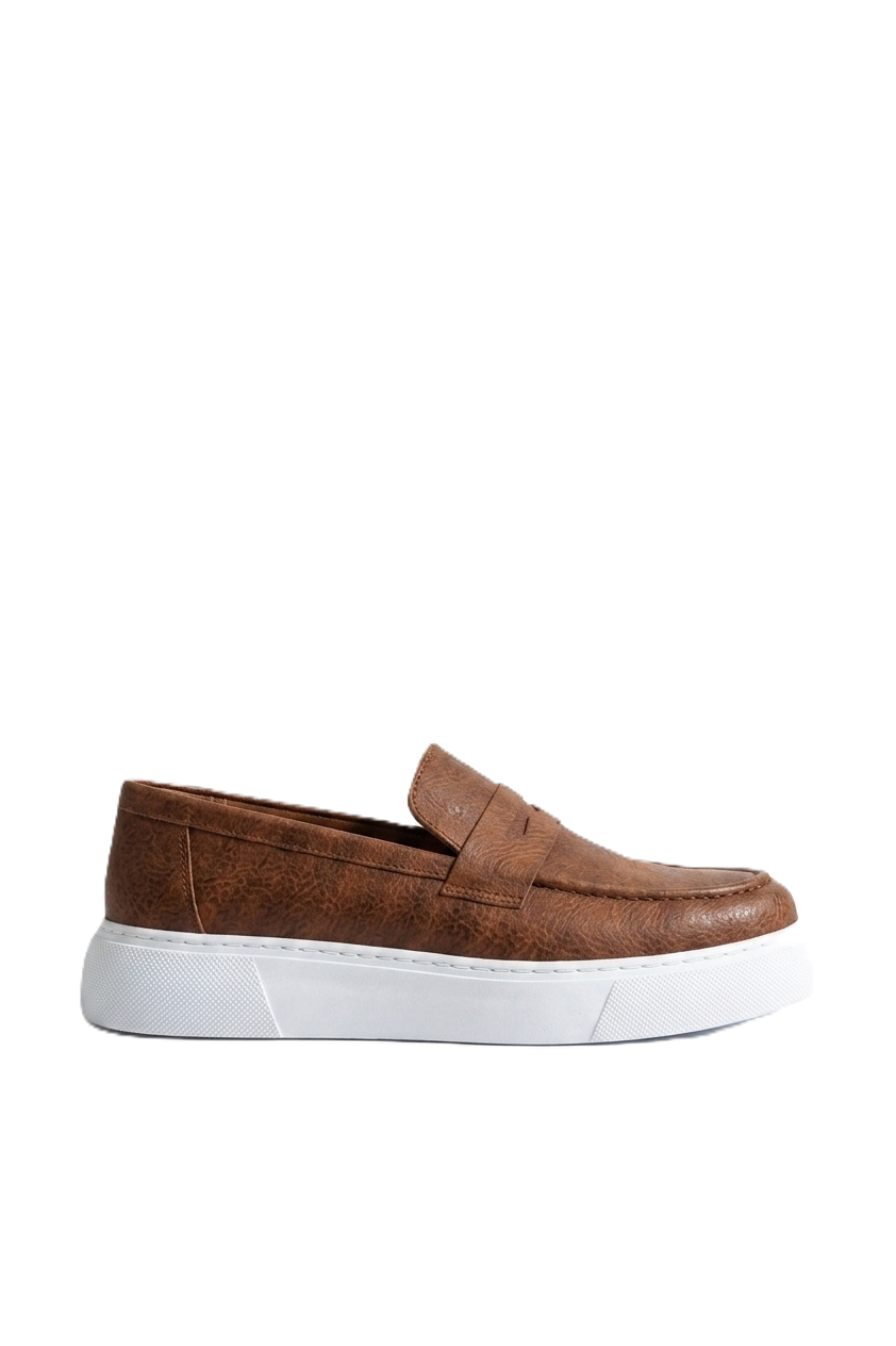 ZRC421 - Yüksek Kalite Günlük Bağcıksız Erkek Loafer Taba