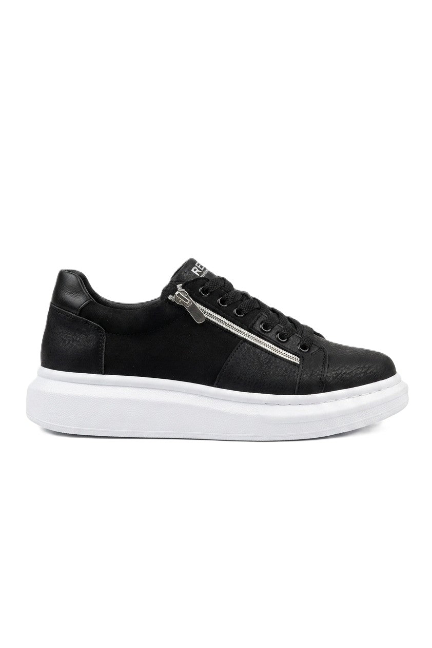 ZRC601 - Lüx Süet Fermuarlı Erkek Sneaker Siyah