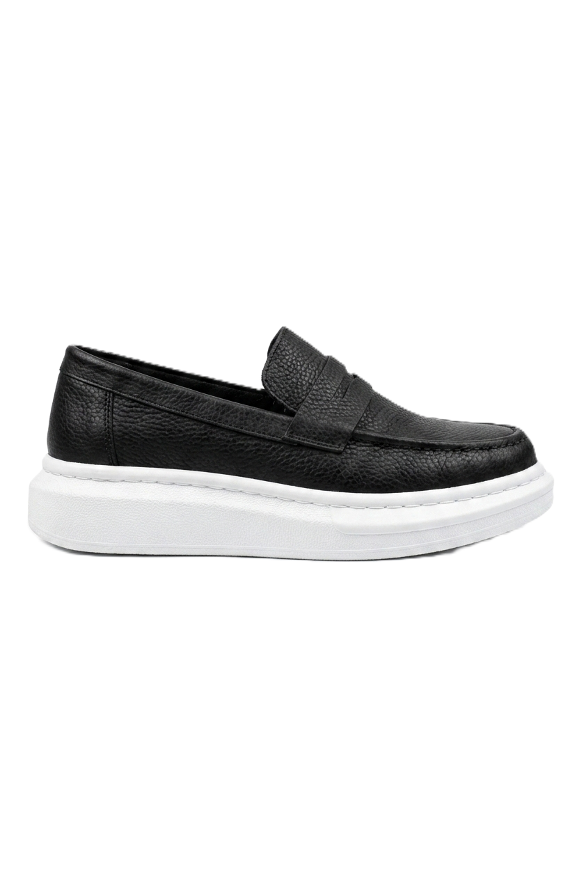 ZRC615 - Luxury Men's Classic Loafer Black White