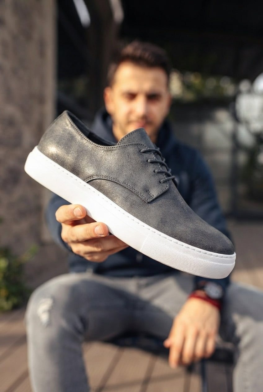 ZRCX005 High Quality Men's Lace-up Casual Shoes Anthracite