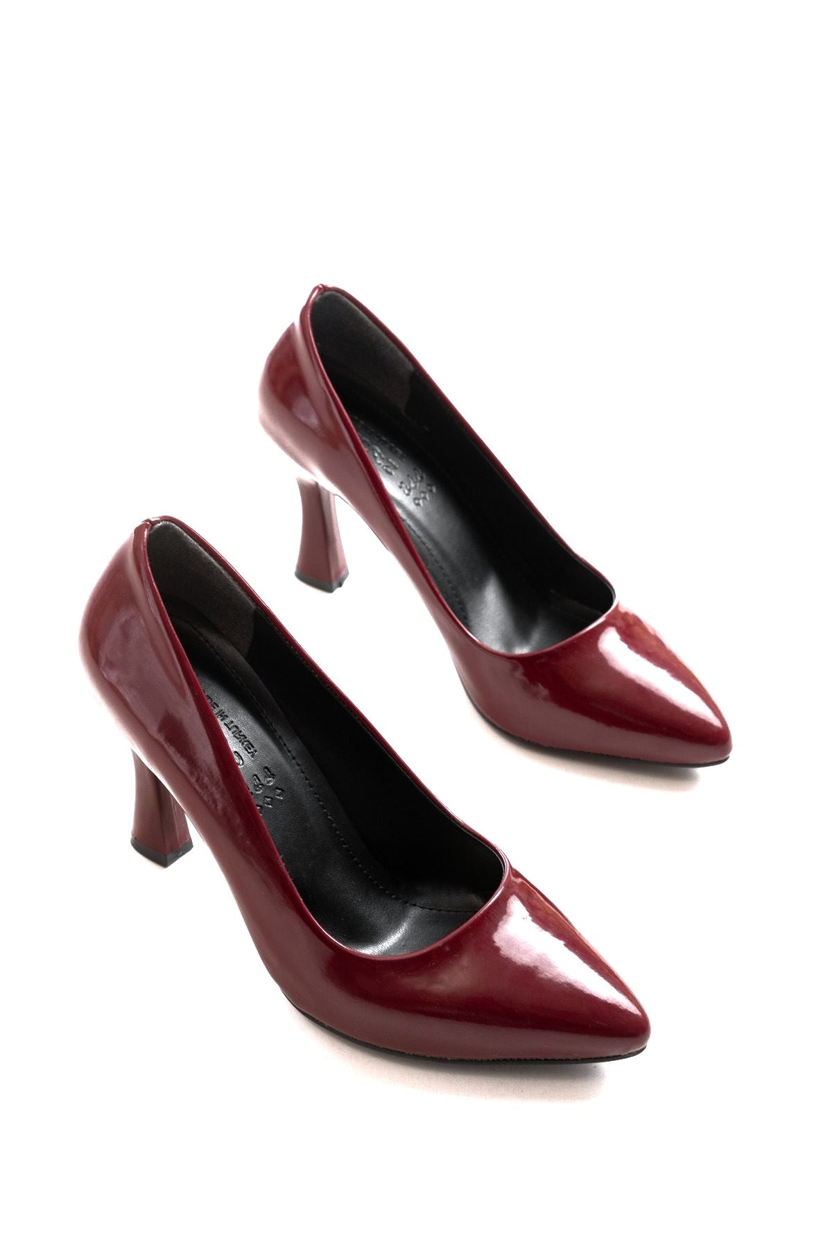 ZRİN-001 Premium Bordo Rugan Günlük 9 cm Topuklu Stiletto