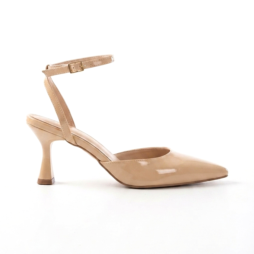 ZRİN-004 Nut Rugan Günlük 7 cm Topuklu Ayakkabı