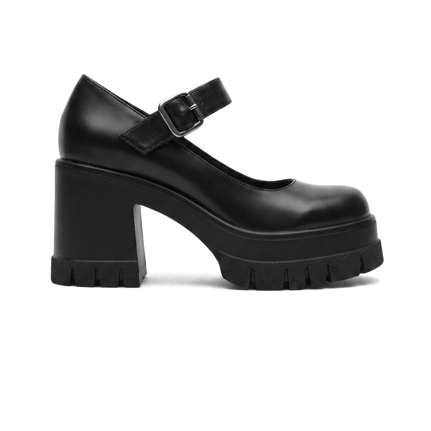 ZRİN-1006 Premium Siyah Günlük Yüksek Topuklu Platform Loafer