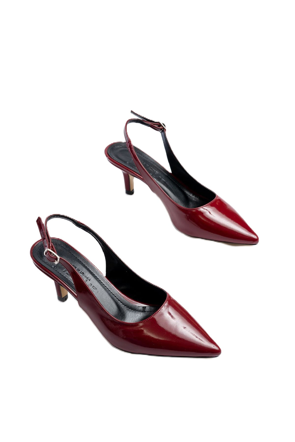 ZRİN-1152 Premium Bordo Rugan Günlük 7 cm Topuklu Ayakkabı