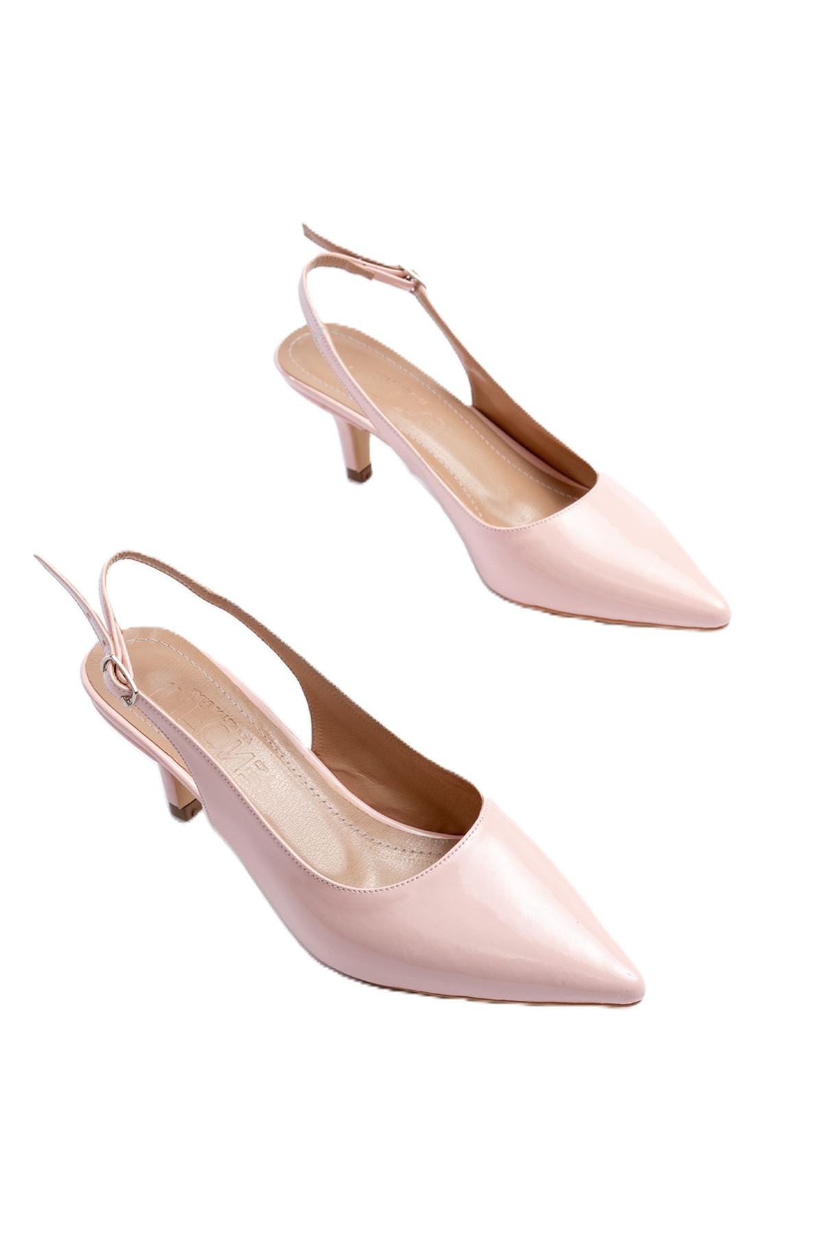 ZRİN-1152 Premium Pembe Rugan Günlük 7 cm Topuklu Ayakkabı