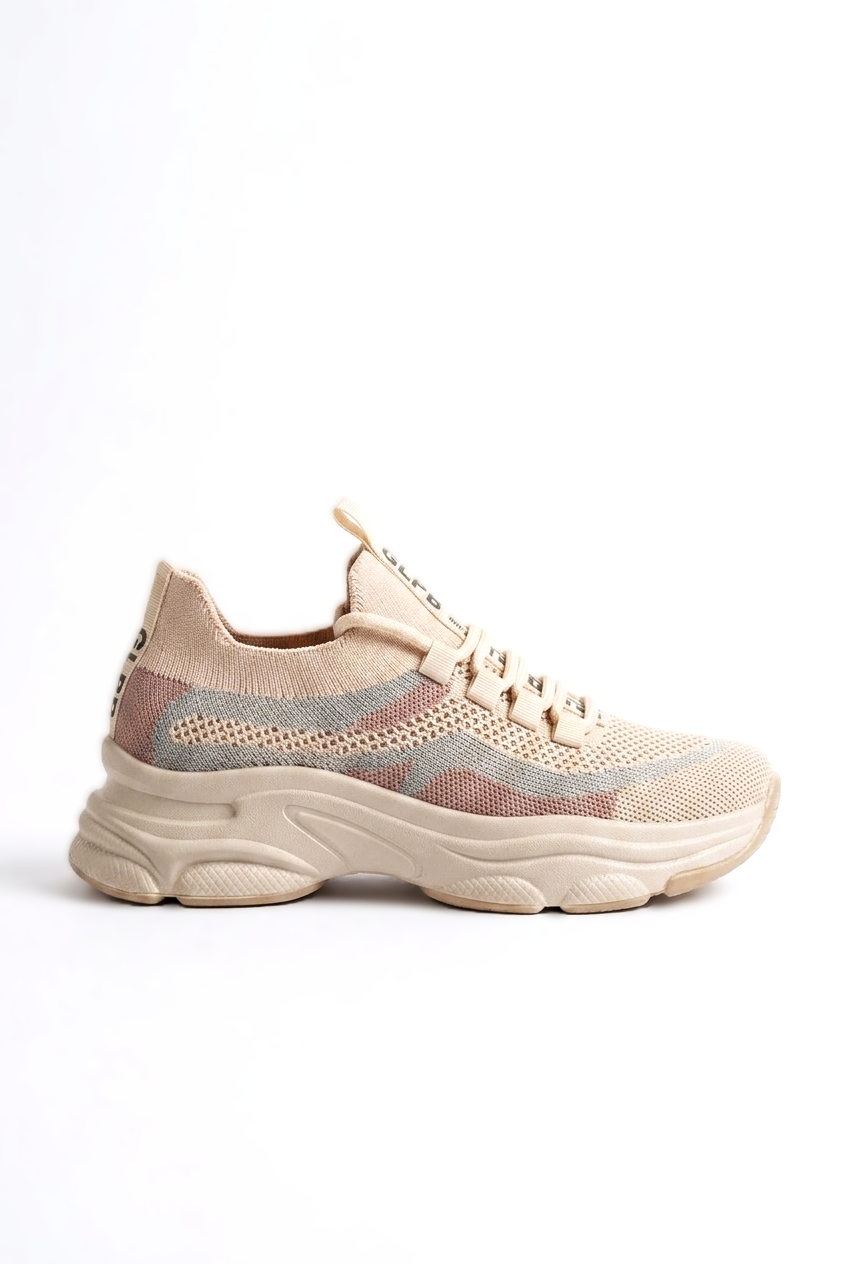 ZRİN-3001 Premium Bej Bağcıklı Fileli Günlük Sneaker