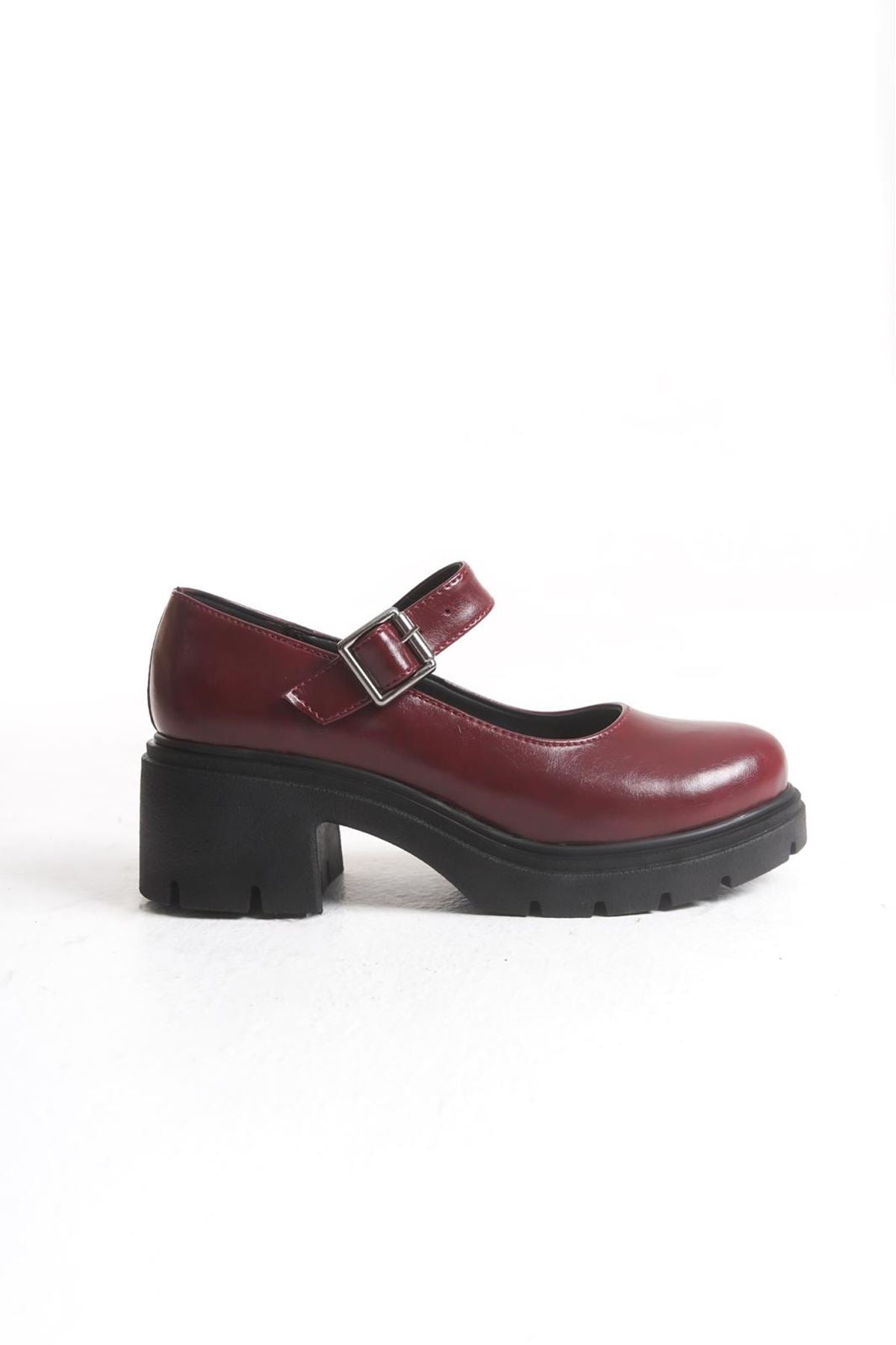 ZRİN-708 Premium Bordo Kırışık Rugan Ortopedik Yüksek Tabanlı Loafer