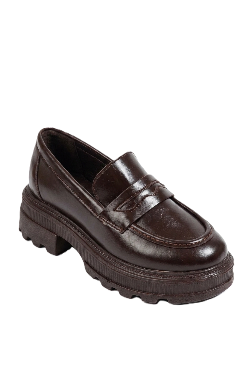 ZRİN-759 Premium Kahve Yanki Ortopedik Yüksek Tabanlı Loafer