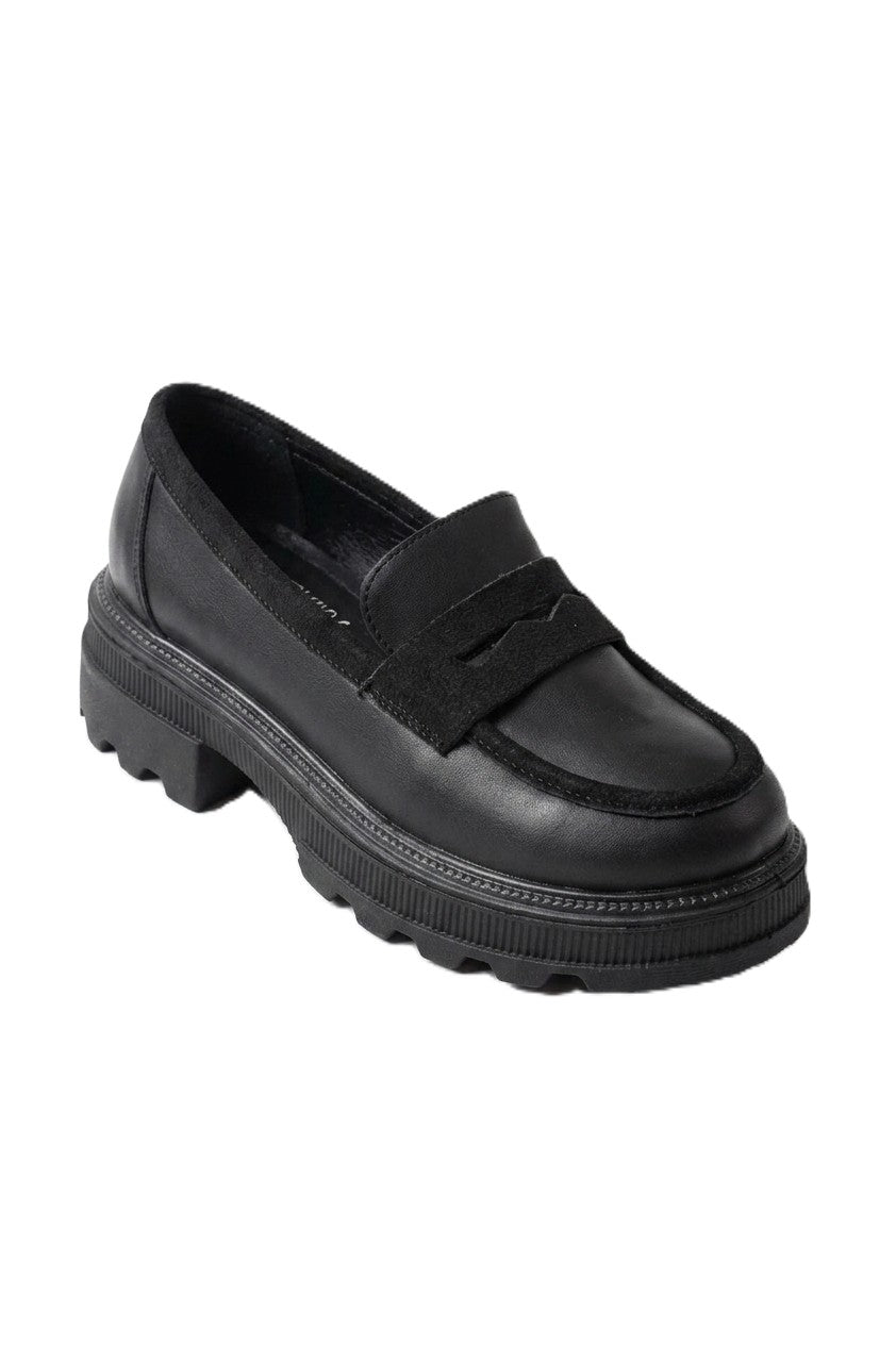 ZRİN-759 Premium Siyah Ortopedik Yüksek Tabanlı Loafer