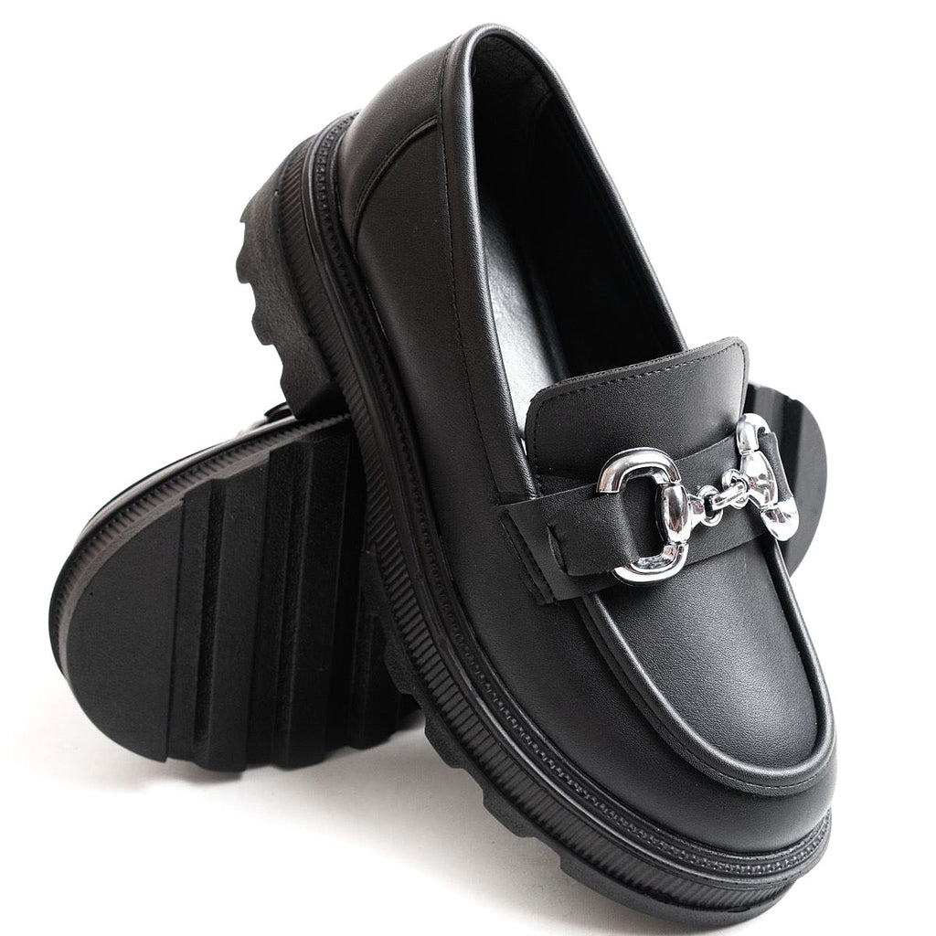 ZRİN-773 Premium Siyah Ortopedik Yüksek Tabanlı Loafer