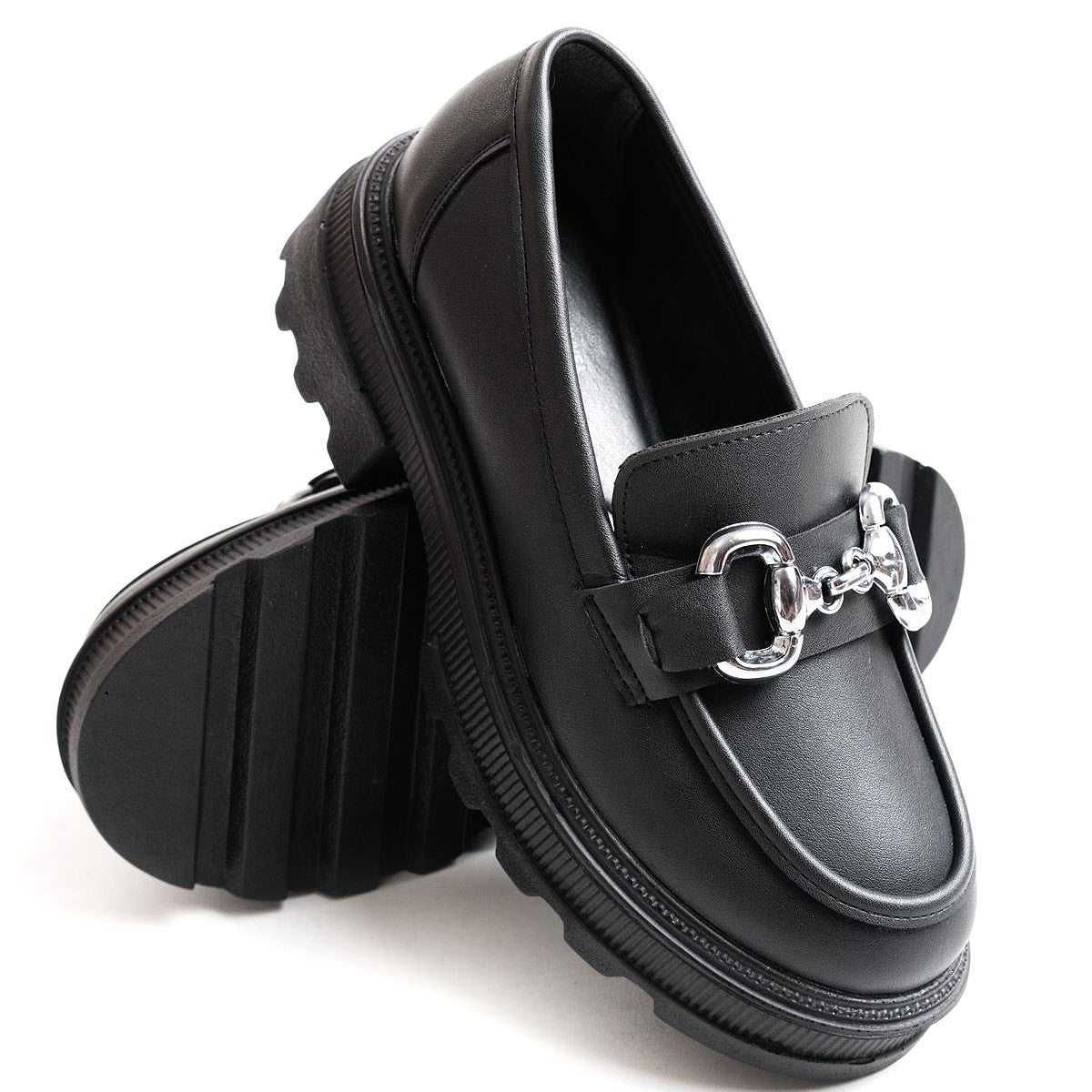 ZRİN-773 Premium Siyah Ortopedik Yüksek Tabanlı Loafer