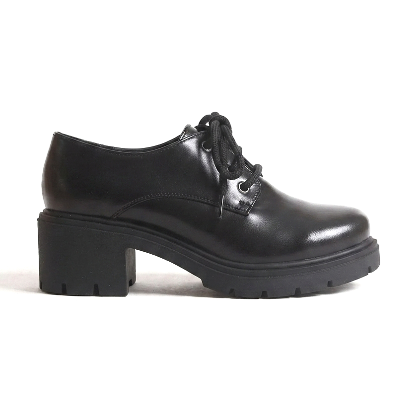 ZRİN-K-707 Premium Siyah Kırışık Rugan Ortopedik Tabanlı Bağcıklı Loafer