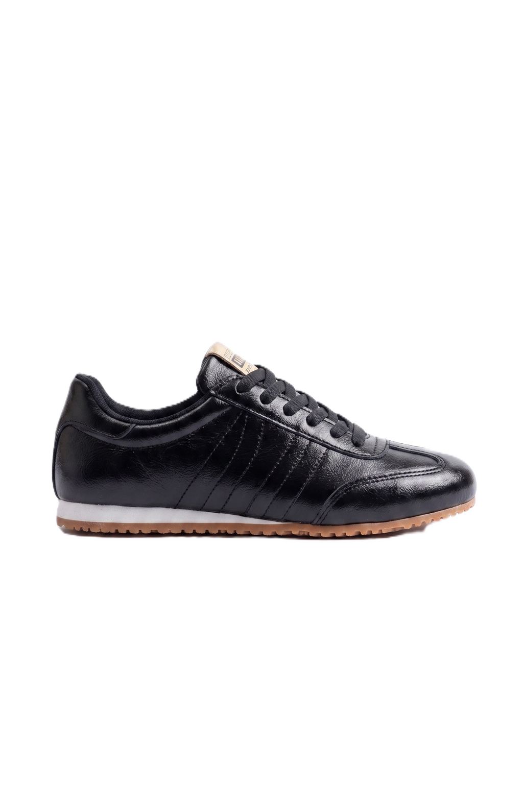 ZRİNM-1009 Premium Siyah Rugan Bağcıklı Kadın Sneaker
