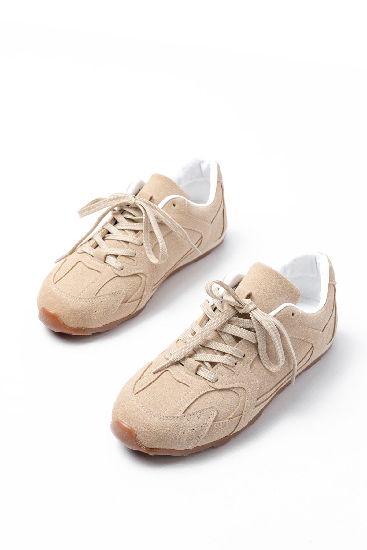 ZRİNRS-01 Premium Bej Süet Ortopedik Günlük Kadın Sneaker