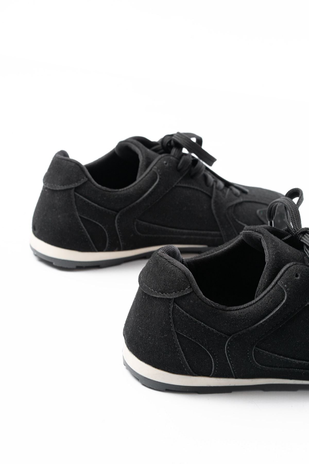 ZRİNRS-01 Premium Siyah Süet Ortopedik Günlük Kadın Sneaker