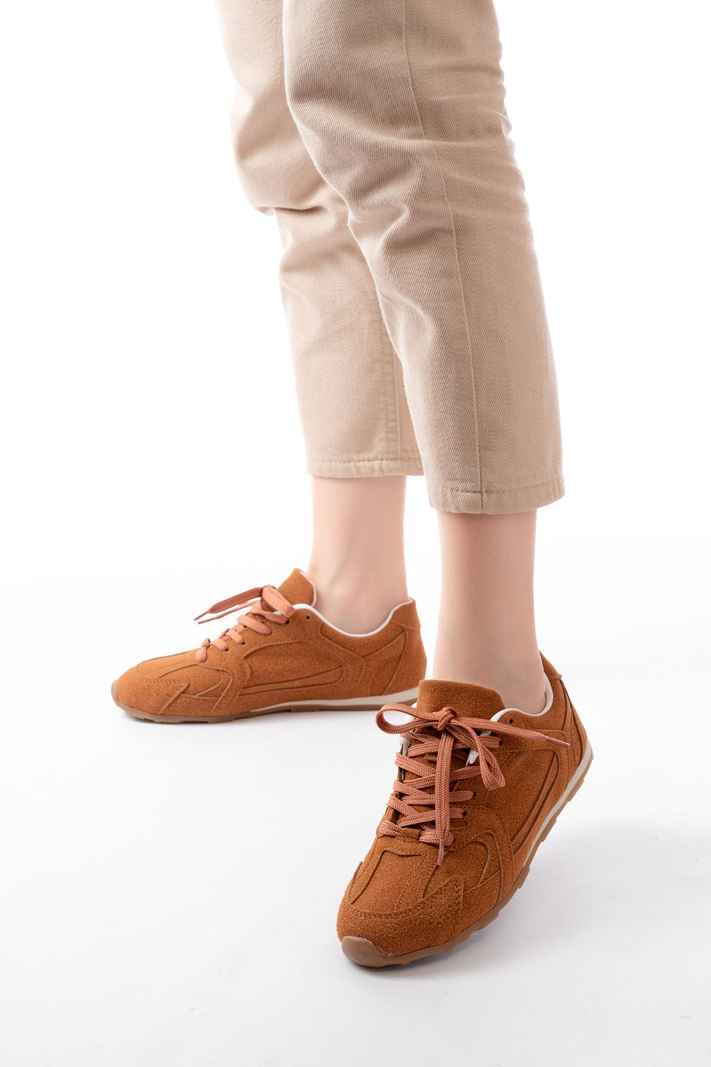 ZRİNRS-01 Premium Taba Süet Ortopedik Günlük Kadın Sneaker
