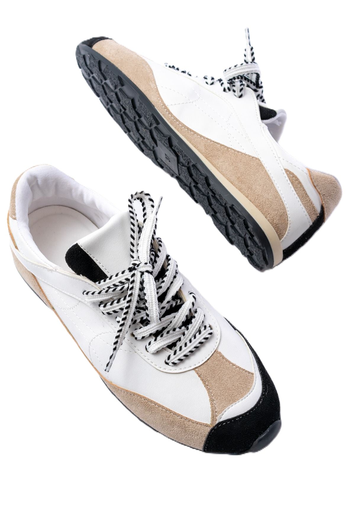 ZRİNRS-02 Premium Beyaz Garni İnce Taban Kadın Sneaker
