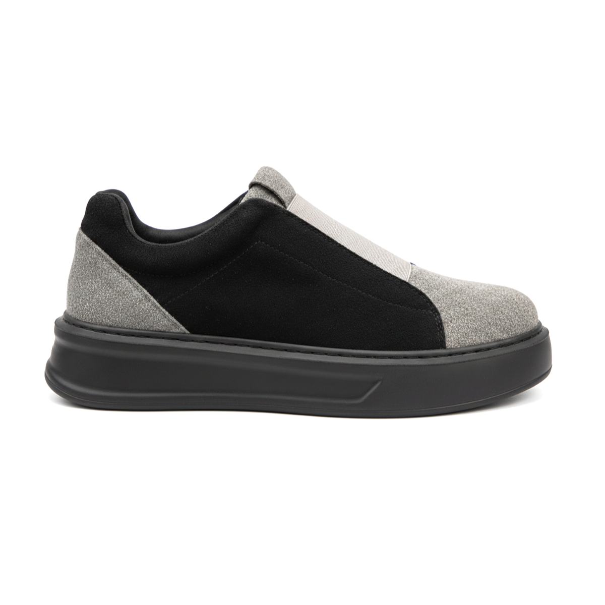 JY007 Alba Elastic Casual Men's Sneaker - Suede Gray Black