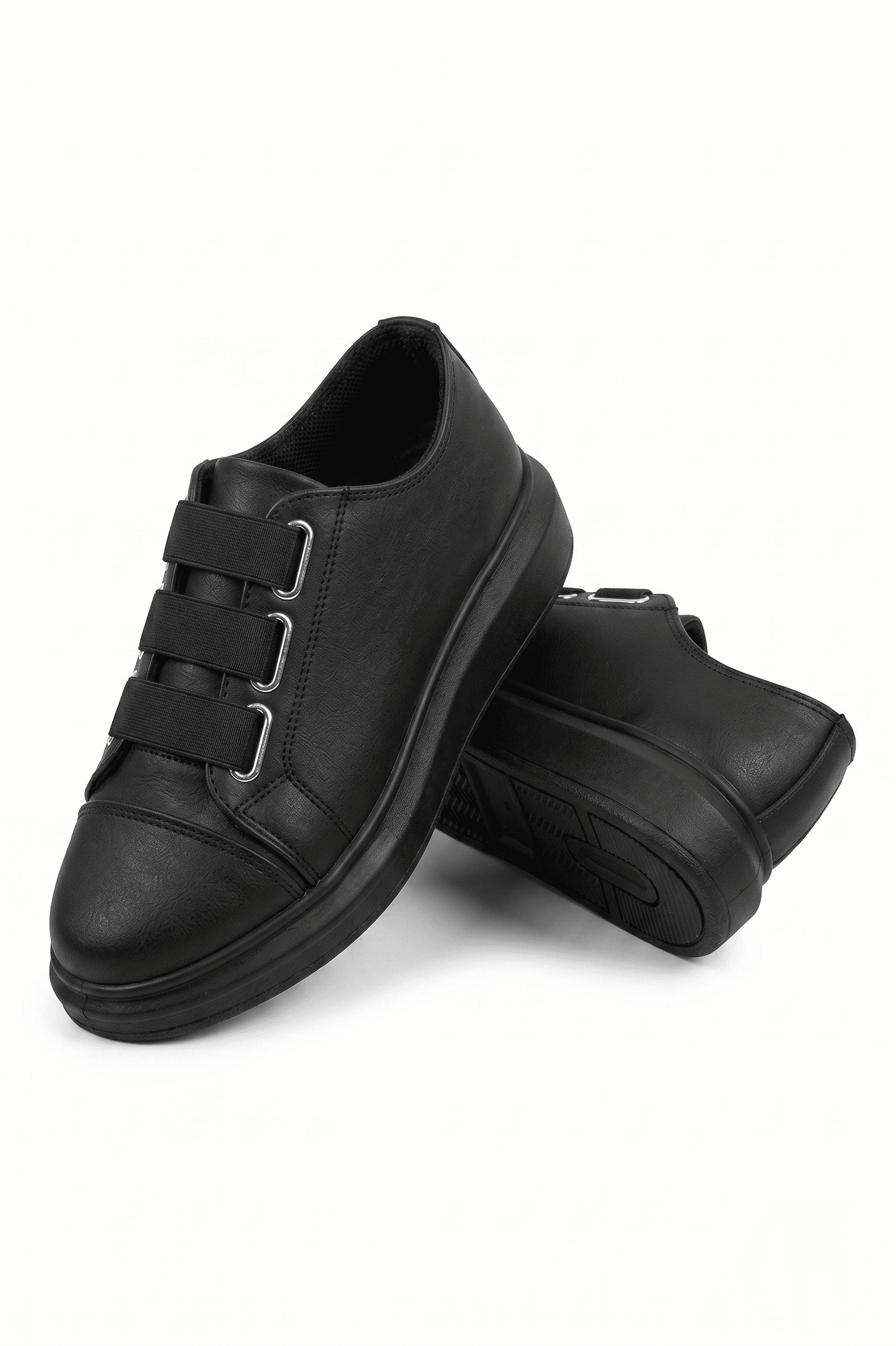 ZRJ026 Premium Erkek Günlük Lastikli Sneaker - Siyah
