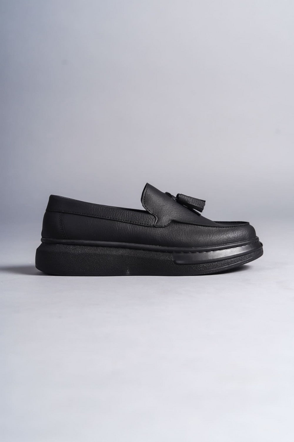 ZRJ154 Premium Bağcıksız Püsküllü Erkek Günlük Loafer - Siyah