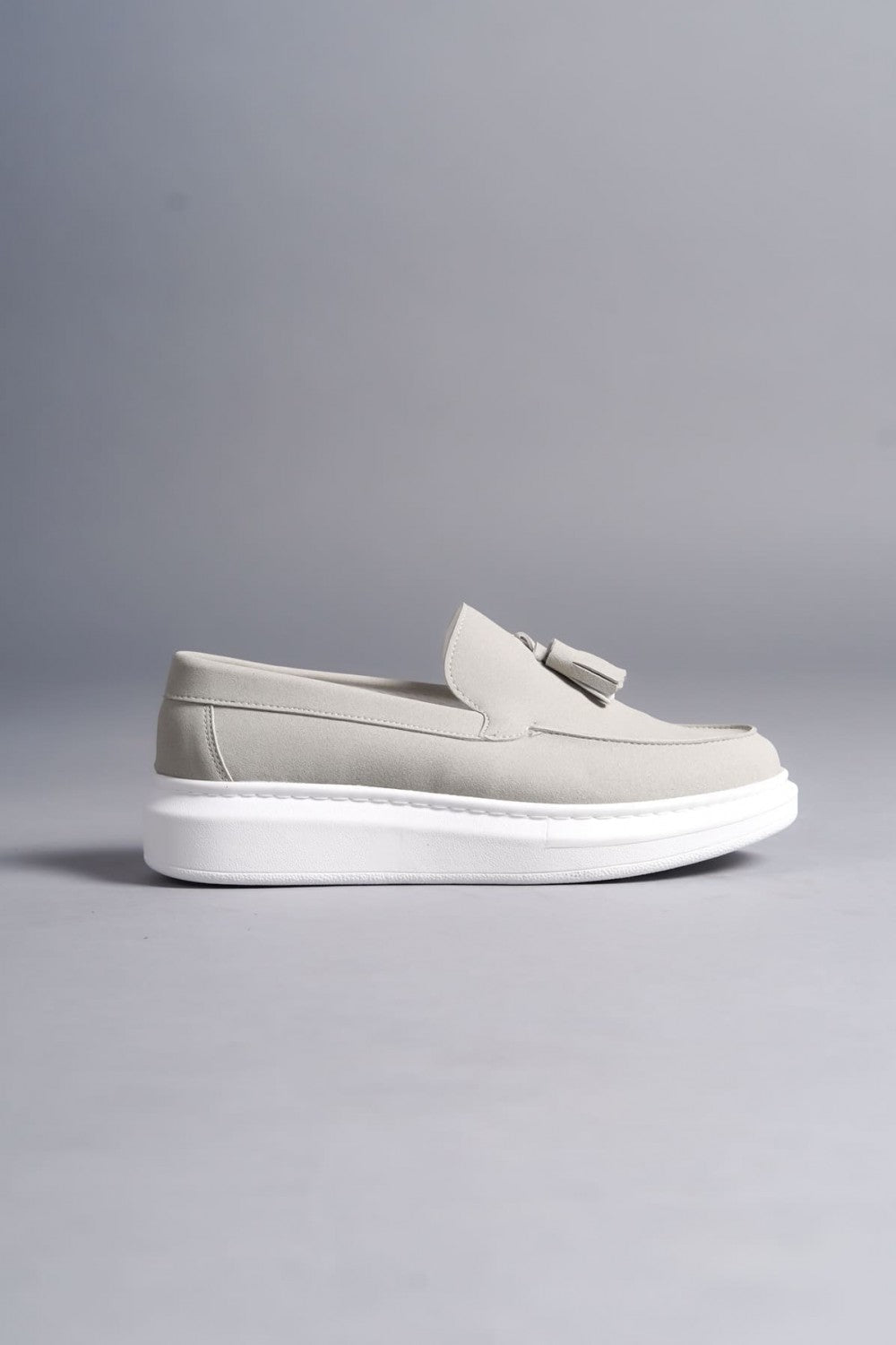 JY154 Blaze Laceless Tasseled Men's Casual Classic Shoes - Suede Gray