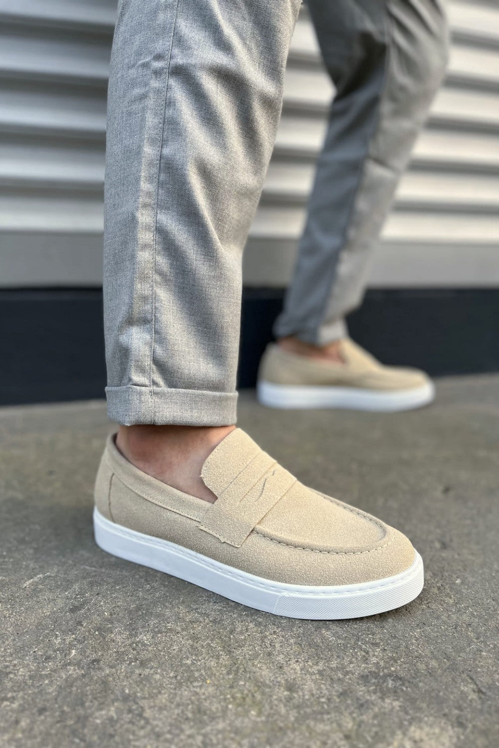 JY180 Estilo X Laceless Suede Men's Casual Sports Classic Shoes - Cream