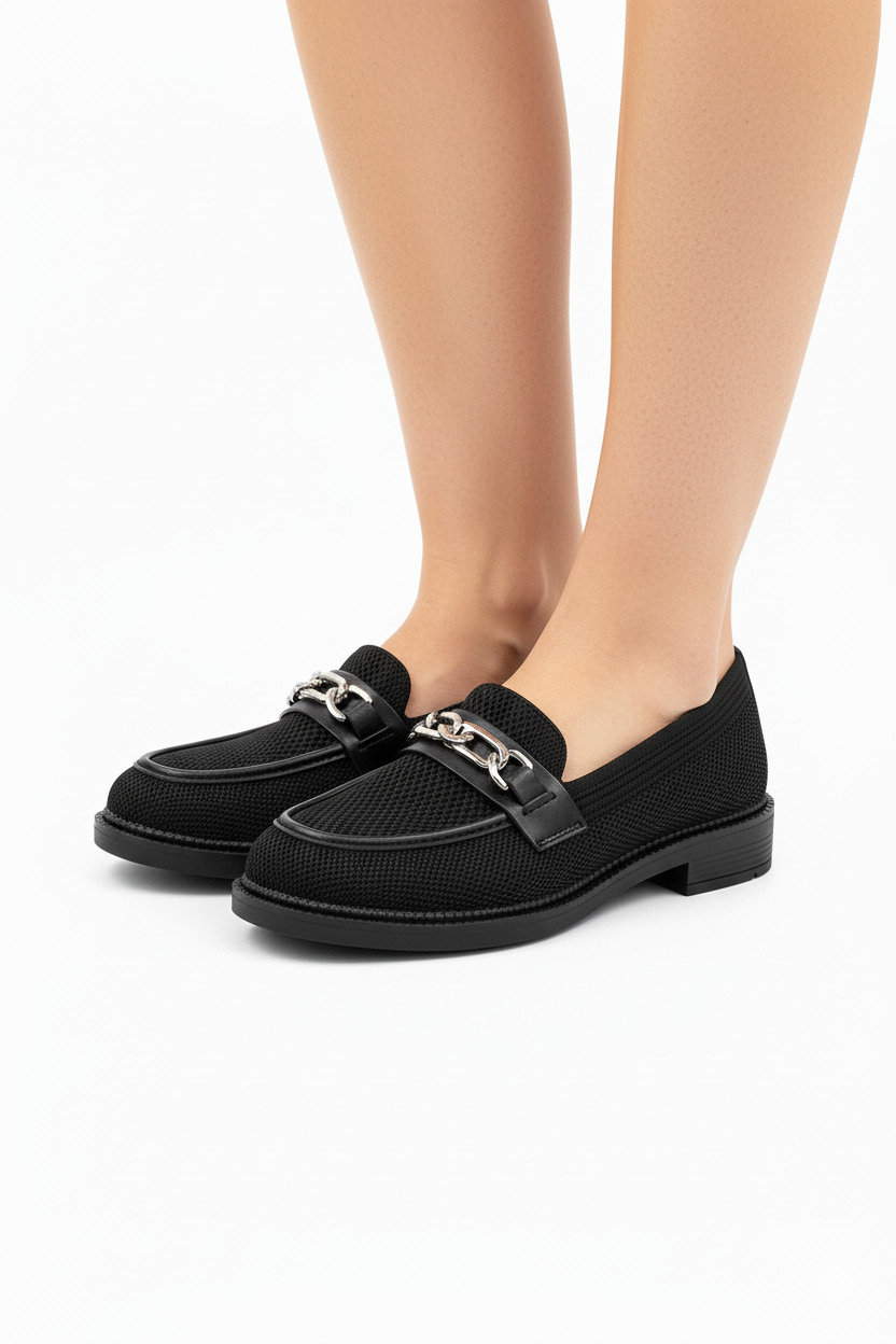 ZRK-021 Siyah Triko G Toka Günlük Kadın Babet