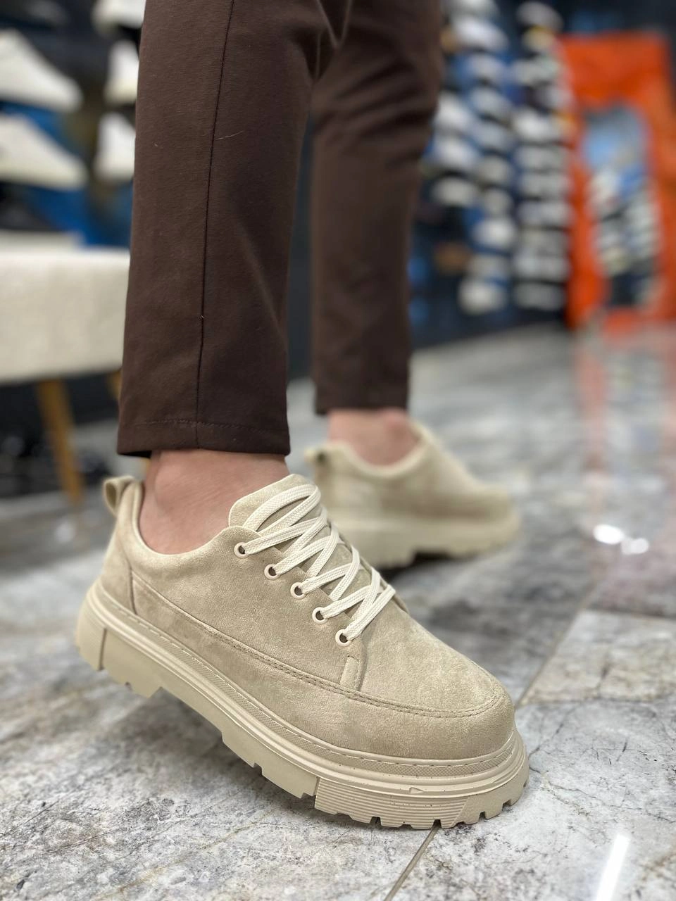 ZRK-702 Premium Bej Süet Günlük Erkek Casual Sneaker
